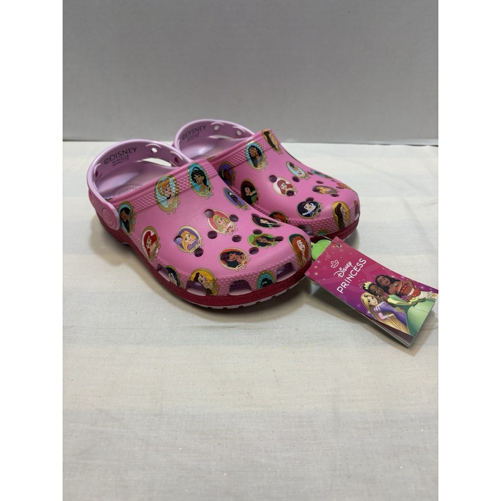 NEW Crocs Big Kids Youth Disney Princesses Classic Clogs Pink Size J5 NWT